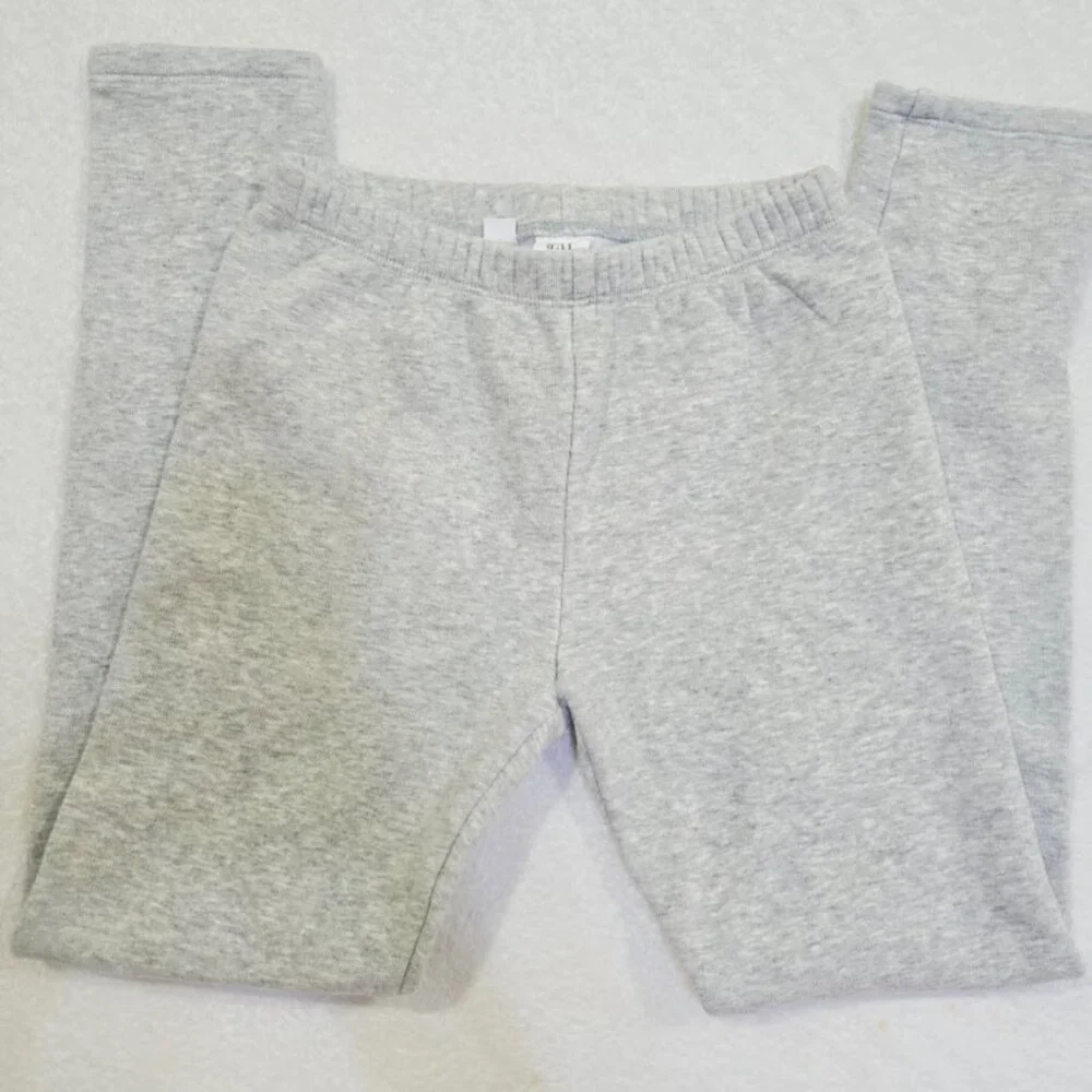 GAP KIDS 4 Items Girls Logo Fleece Joggers / Leggings In Grey, Beige Size L/XL